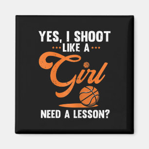 Yes I Shoot Like A Girl Sketll Player Sketll Sport Magnet