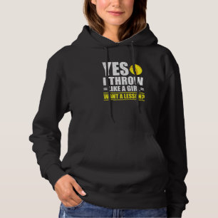 Yes I Throw Like A Girl Want A Lesson Softball Pla Hoodie