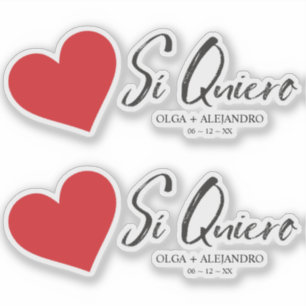 Yes I Want Spanish Red Heart Names for Wedding