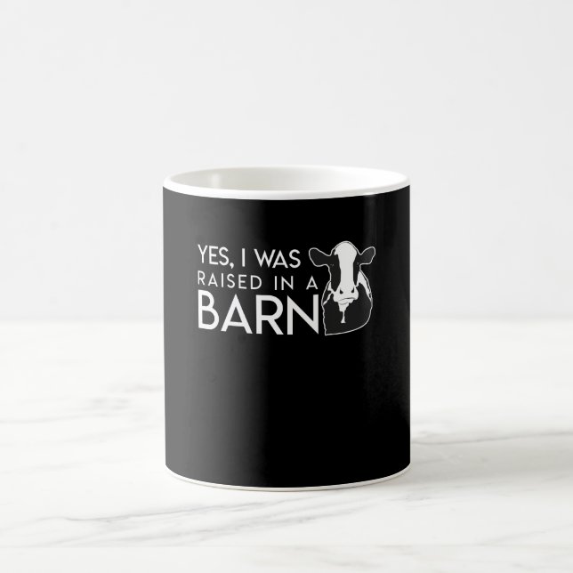Yes I Was Raised In A Barn Cow Lover Shirt Coffee Mug (Center)