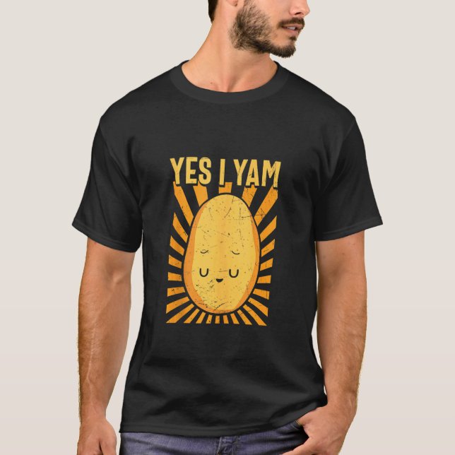 Yes I Yam Funny Thanksgiving Halloween Matching Co T-Shirt (Front)