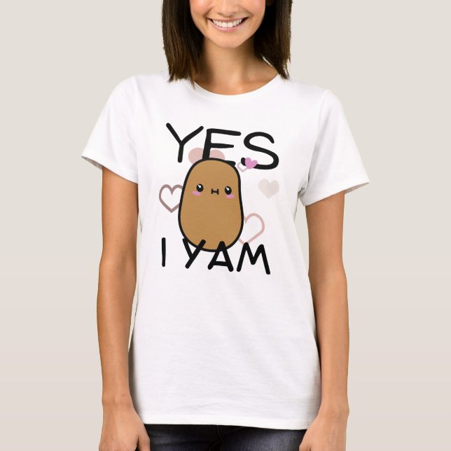Yes, I Yam kawaii potato cute kids T-Shirt (Front)