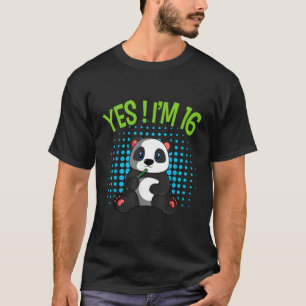 Yes I'M 16 Panda Theme Bday Py Celebration T-Shirt