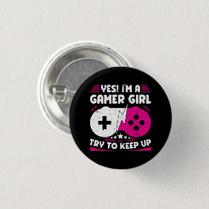 Yes I'm A Gamer Girl Funny Video Gamer Gift Gaming 3 Cm Round Badge