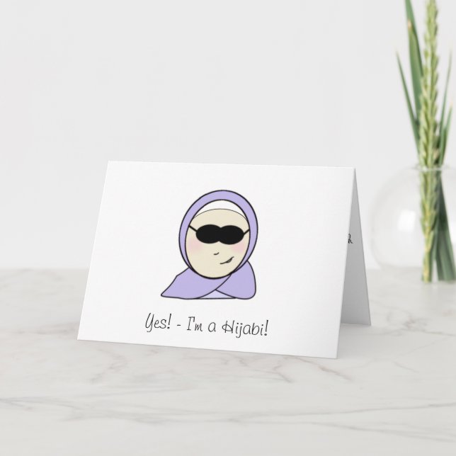 Yes I'm a Hijabi greeting congratulation card (Front)