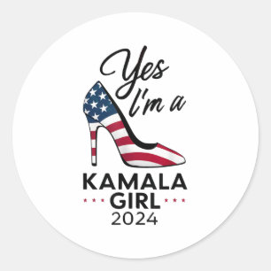 Yes Im A Kamala Girl Stilettos High Heel Harris 20 Classic Round Sticker