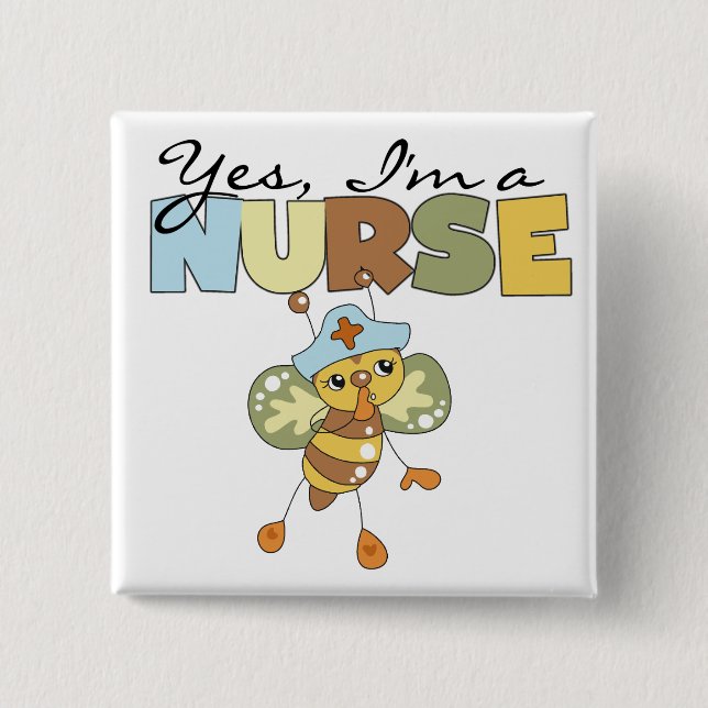 YES I'm a Nurse T-shirts and Gifts 15 Cm Square Badge (Front)