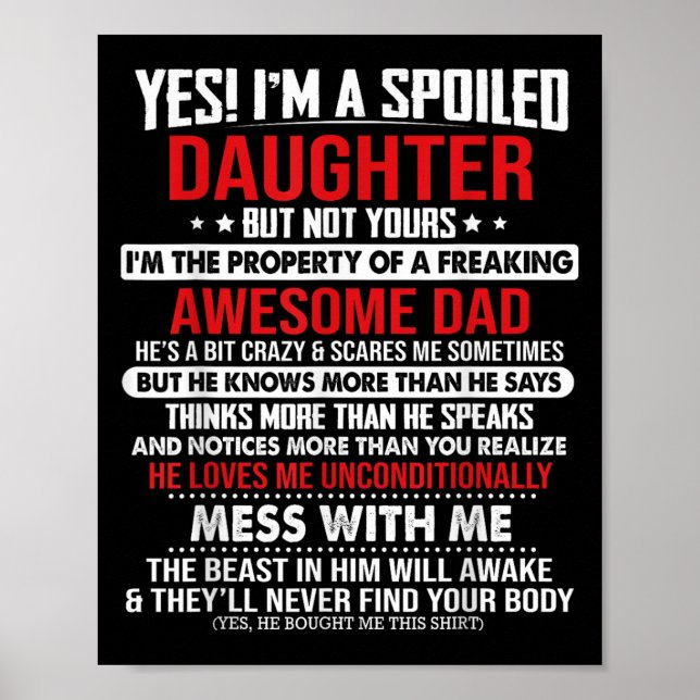 Yes I'm A Siled Daughter But Not Yours Of A Freaki Poster (Front)