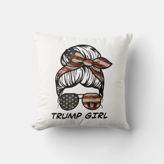 Yes I'm A Trump Girl Get Over It - Trump 2024 Elec Cushion (Front)