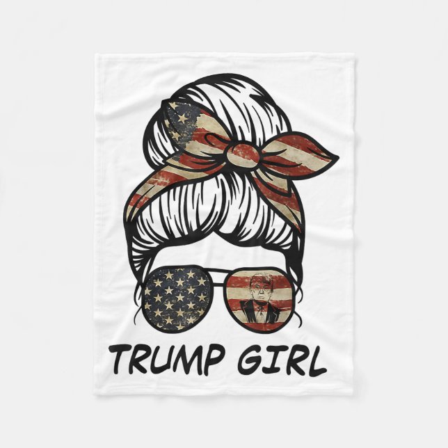 Yes I'm A Trump Girl Get Over It - Trump 2024 Elec Fleece Blanket (Front)