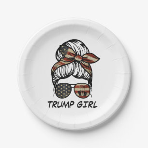Yes I'm A Trump Girl Get Over It - Trump 2024 Elec Paper Plate