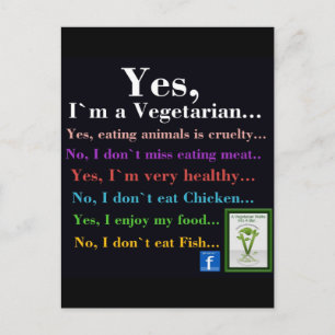 yes i'm a vegetarian postcard