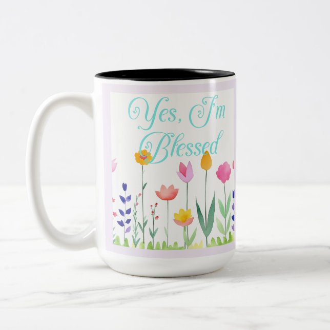 Yes, I'm Blessed Two-Tone Coffee Mug (Left)