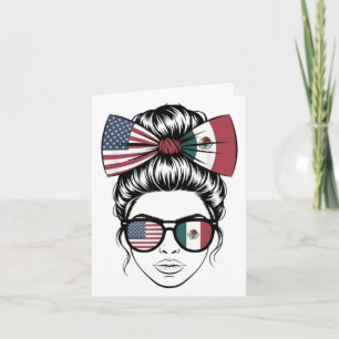 Yes Im Both Of Them Proud American Mexican Flag Me Card