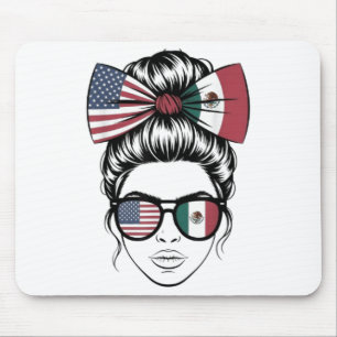Yes Im Both Of Them Proud American Mexican Flag Me Mouse Mat