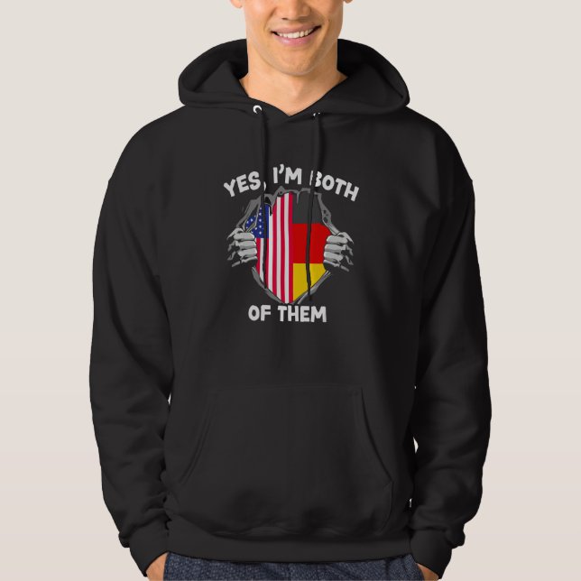 Yes I'm Both Of Them USA Germany Von Steuben Day Hoodie (Front)