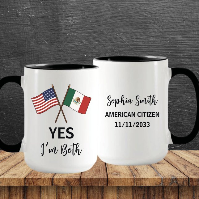 Yes I'm Both – US Mexico Pride Custom Mug (Creator Uploaded)