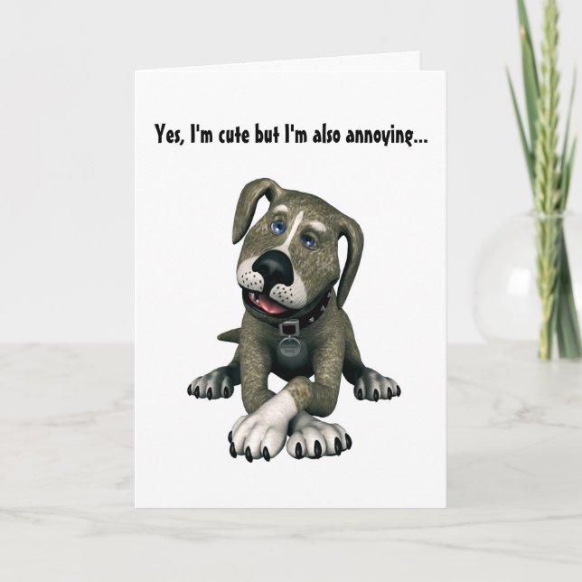 Yes I'm cute, but...-Apology/Cute Dog Card (Front)
