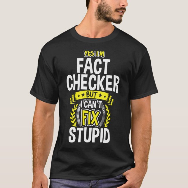 Yes, I'm Fact Chequered T-Shirt (Front)