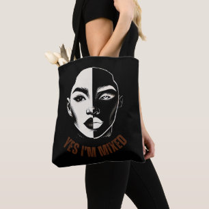 YES I'M MIXED Diversity Face All-over print Tote Bag