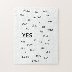 "  YES   "  in  different languages Jigsaw Puzzle