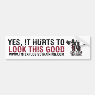 YES,IT HURTS TO LOOK THIS GOOD BUMPER STICKER