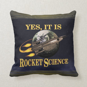 Retro Vintage Cushion Cover Throw Pillow Case Rockets Sci Fi Space Ships Atomic 