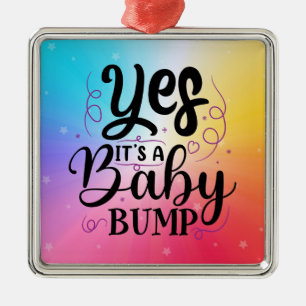 Yes It's A Baby Bump - Pregnancy Announcement Metal Tree Decoration