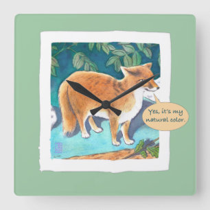 Yes, It's My Natural Colour Fox Square Wall Clock