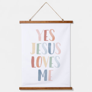 Yes Jesus Loves Me Rainbow Nursery Decor Hanging Tapestry