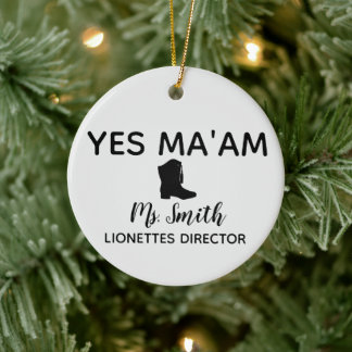 Yes Ma'am Personalised Drill Team Director Ceramic Tree Decoration