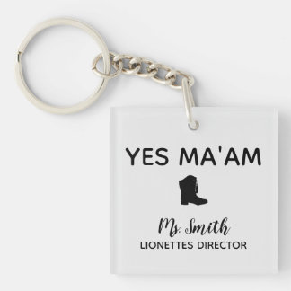 Yes Ma'am Personalised Drill Team Director Key Ring