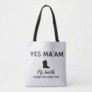 Yes Ma'am Personalised Drill Team Director Tote Bag