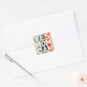 Yes Mom Can Square Sticker