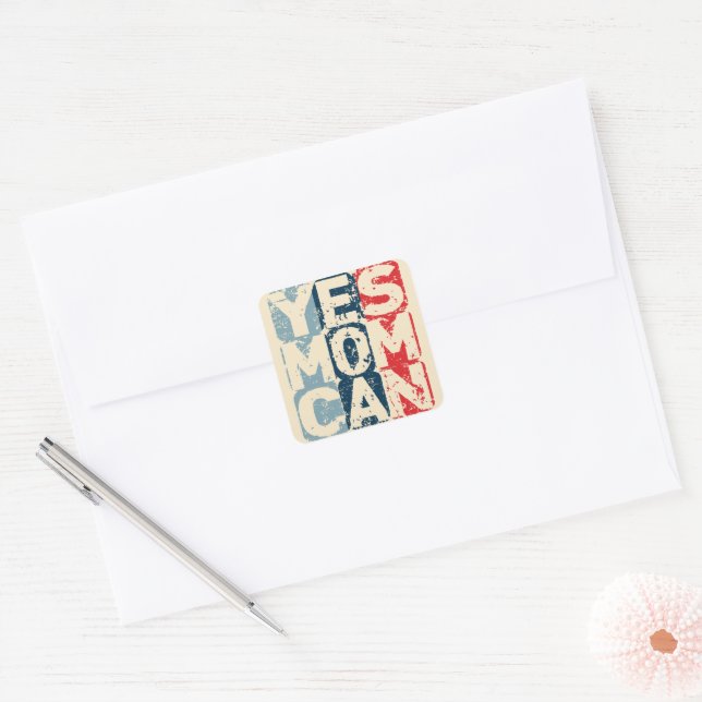 Yes Mom Can Square Sticker (Envelope)