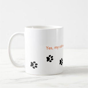Yes My Cat Walks All Over Me Paw Prints Mug