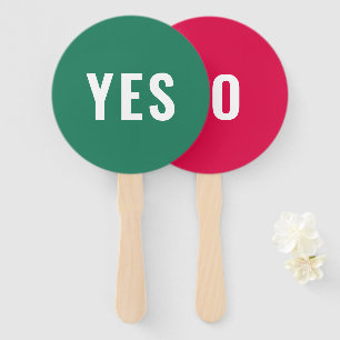 Yes No Game   Modern Bright Red Green Hand Fan