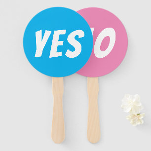 Yes / No gender reveal boy quiz game signboards  Hand Fan