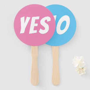 Yes / No gender reveal Girl quiz game signboards Hand Fan