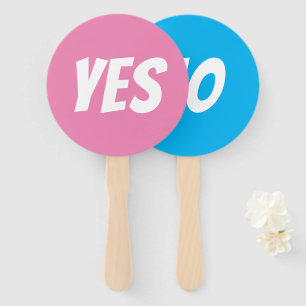 Yes / No gender reveal quiz game signboards Hand Fan