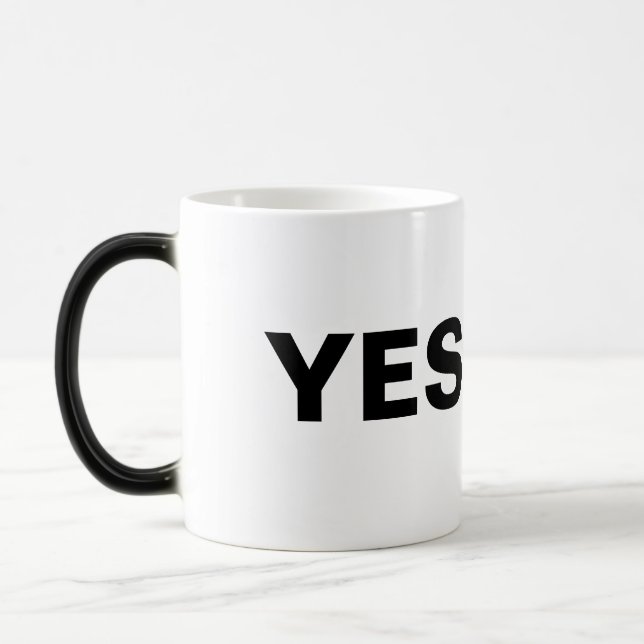 Yes No Office Drinkware Reveal Mug (Left)