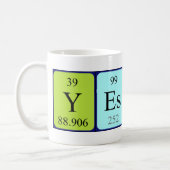 Yes/No periodic table word mug (Left)