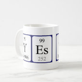 Yes/No periodic table word mug (Front Left)