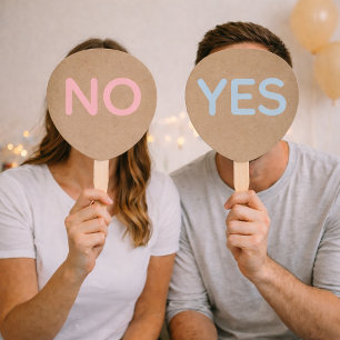 Yes or No Wedding Game Paddles Hand Fan