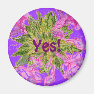 Yes Pink, Purple and Green Balsam Bouquet Magnet