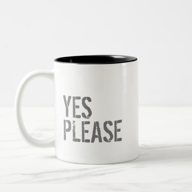 YES PLEASE - Two-Tone COFFEE MUG (Left)