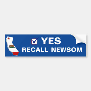 YES RECALL NEWSOM BUMPER STICKER