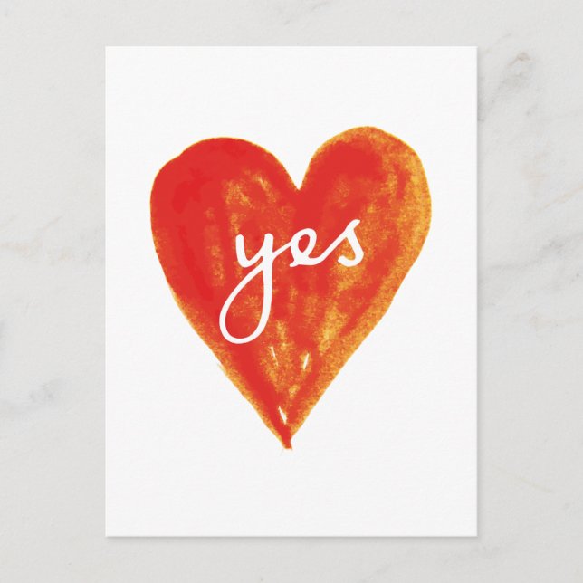 yes, red heart with text postcard (Front)