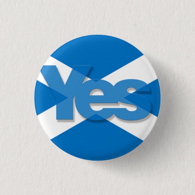 Yes Saltire 3 Cm Round Badge (Front)