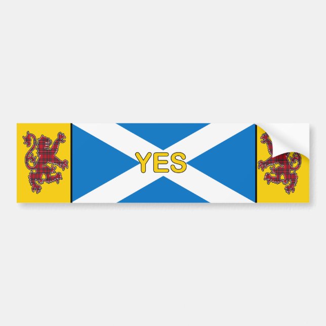 Yes Scotland Flag and Rampant Lion Bumper Sticker (Front)